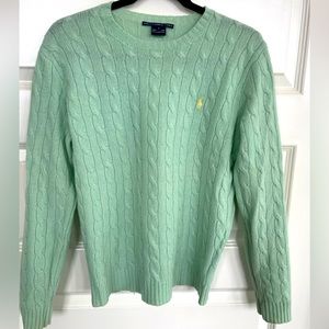 Ralph Lauren Sport Women’s Wool Cable Knit Seafoam Sweater- Size M